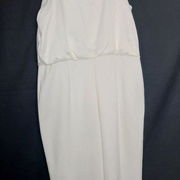 Adrianna Papell Womens Jumpsuit Size 14 Crew Neck Sleeveless Keyhole Back Crepe - Picture 8 of 13